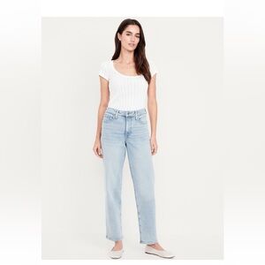 Old Navy Highwasted OG Loose straight leg jean in light wash
